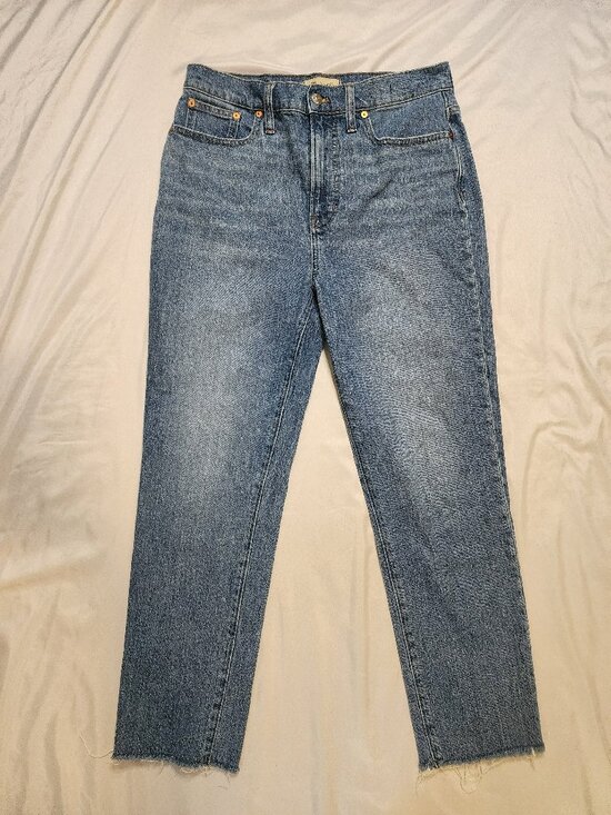 Madewell Denim - Madewell The Perfect Vintage Jean 29 High Rise Raw Hem Light Wash Straight
